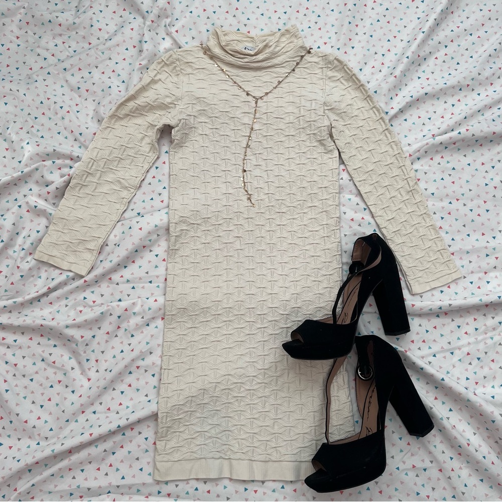 BeBe bodycon mini-dress with high neck and long sleeves
